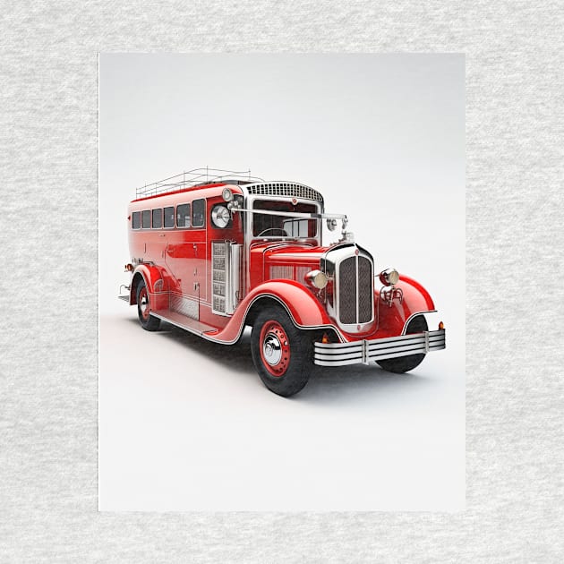 Art Deco Fire Truck by TheArtfulAI